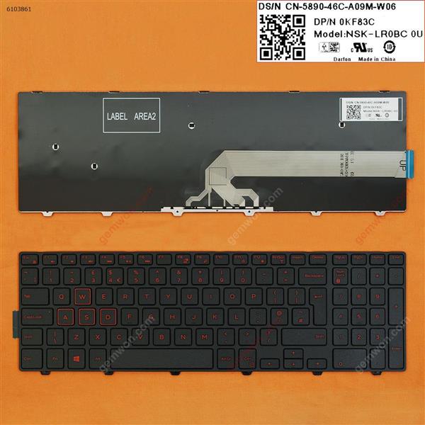 DELL Inspiron Gaming 15-7559 BLACK FRAME BLACK (Red Printing,Win8) UK NSK-LROBCOU Laptop Keyboard (OEM-B)