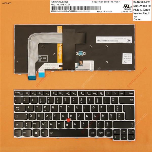 ThinkPad T460S Silver FRAME BLACK (Backlit,For Win8) FR SN20L82088 Laptop Keyboard (OEM-B)