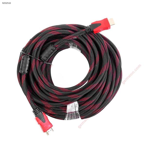 20M 1.4 Version HDMI Male To HDMI Male Cable,Red Black Audio & Video Converter H20
