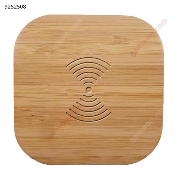 Qi Certified Fast Square Bamboo Wireless Charger Wood Pad Compatible For Samsung Galaxy iPhone(10W) Charger & Data Cable 802