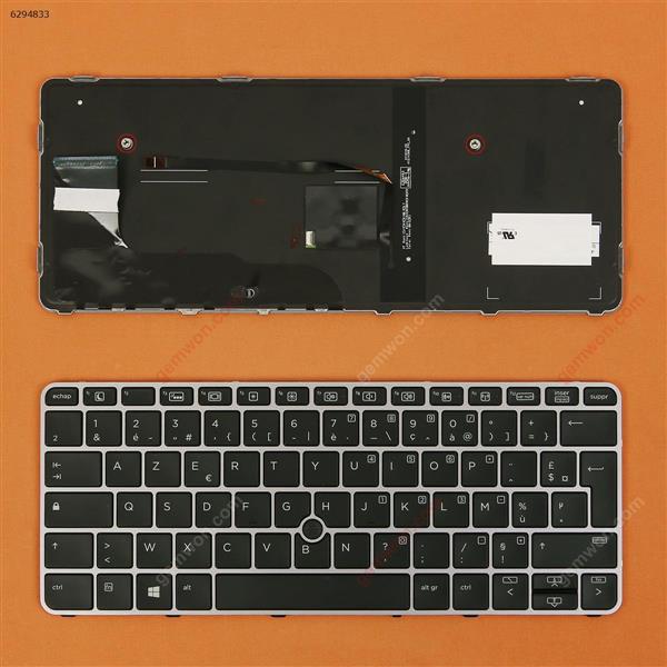 HP EliteBook 820 G3 SILVER FRAME BLACK (Backlit,with point,Win8) FR 6037B0112907 Laptop Keyboard (OEM-A)