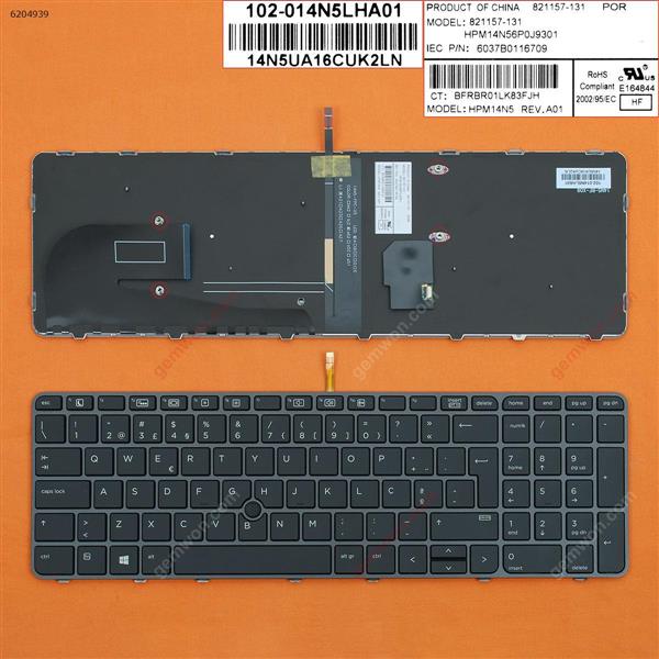 HP EliteBook 755 G3 850 G3 850 G4 ZBook 15u G3 G4 GRAY FRAME BLACK (with point,Backlit,Win8) PO N/A Laptop Keyboard (OEM-B)