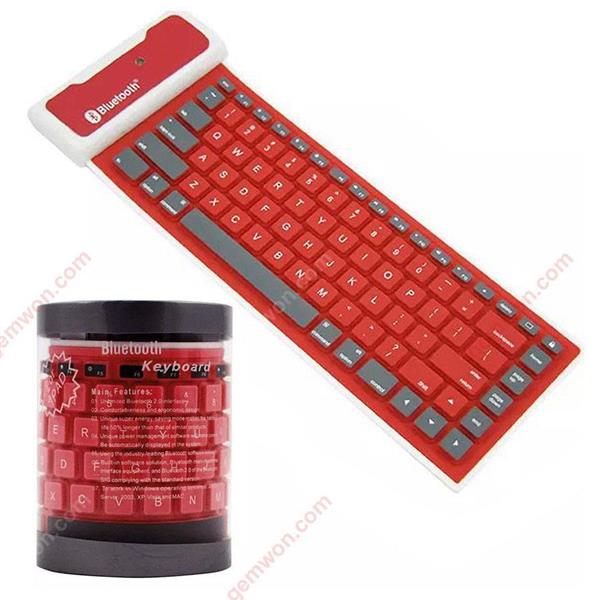 Silicone soft keyboard universal portable wireless Bluetooth keyboard foldable waterproof（red） Bluetooth keyboard 6113