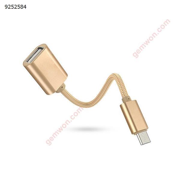 0.18M Micro USB Male OTG To USB 2.0 Female Cable,Gold Audio & Video Converter YD-19