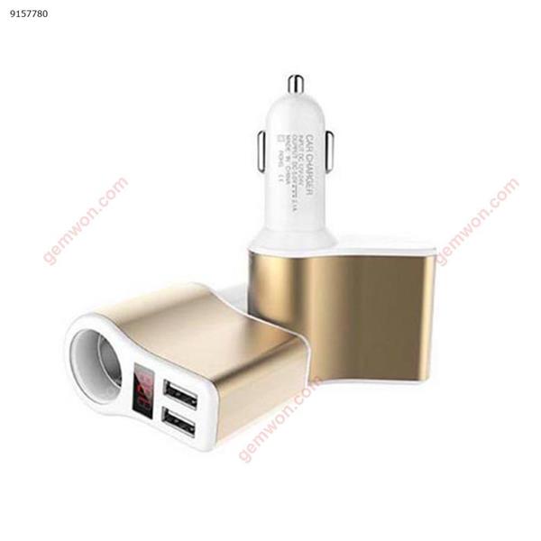 Dual usb car charger adapter with voltage display electronic cigarette lighter Car Appliances 055