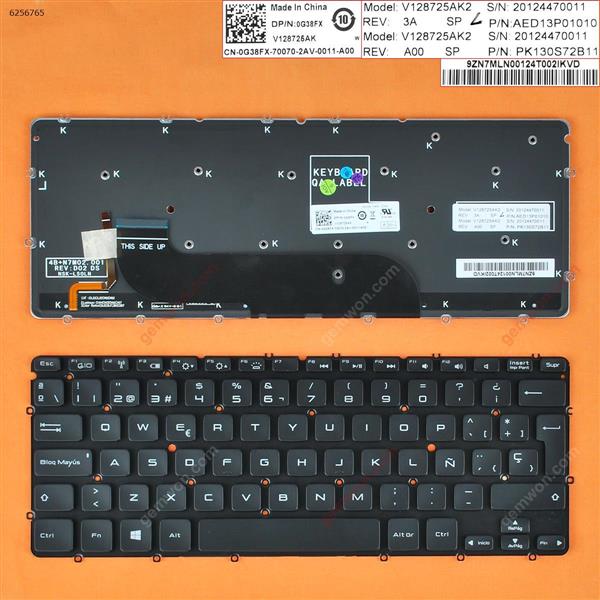 Dell XPS 13 L321X 0X52TT BLACK With Backlit Board WIN8 SP N/A Laptop Keyboard (OEM-B)