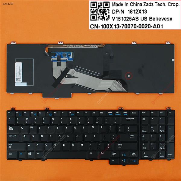 DELL Latitude E5540 BLACK (Without point,Backlit,Win8) US V151025AS Laptop Keyboard (A+)