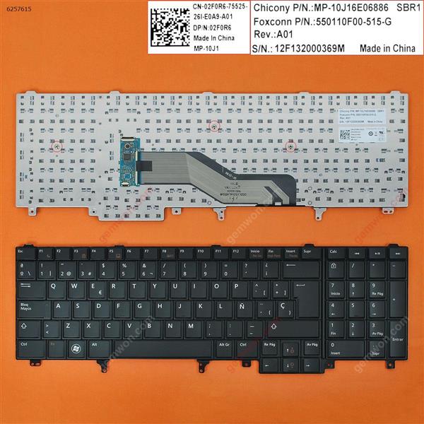DELL Latitude E6520 BLACK(Without Point stick) SP N/A Laptop Keyboard (OEM-B)