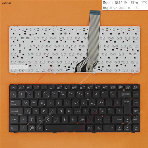 Asus A45V K45V A85V R400 K45VD A85 R400V BLACK(Without FRAME,Without foil) UK N/A Laptop Keyboard (OEM-B)