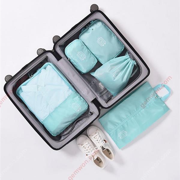 5 pieces waterproof travel storage bag large capacity cube luggage storage bag(Blue) Personal Care  N/A