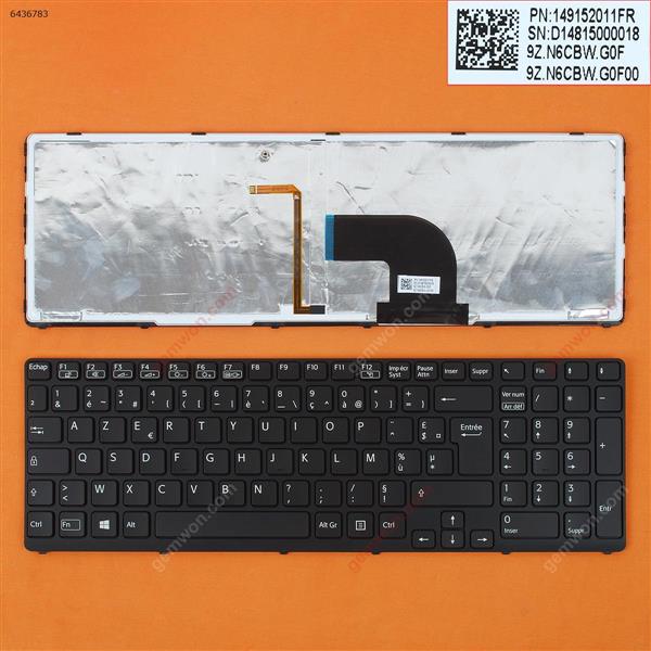 SONY SVE17 BLACK FRAME BLACK(Backlit) WIN8 FR N/A Laptop Keyboard (OEM-B)