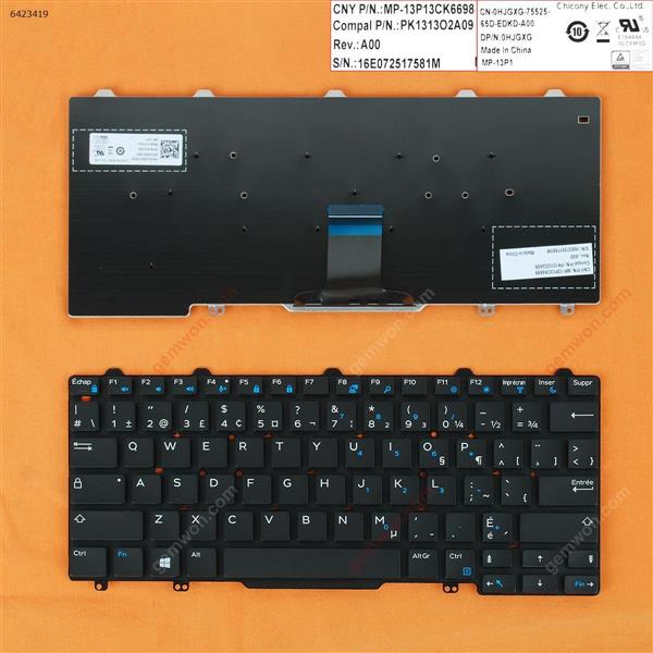 DELL Latitude E7250 BLACK (For Win8) CA/CF N/A Laptop Keyboard (OEM-B)