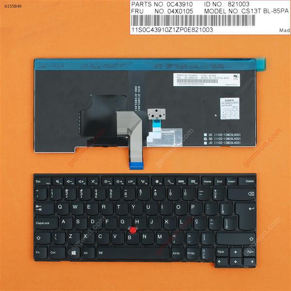 Thinkpad T440 T440P T440S BLACK FRAME BLACK(Backlit,With Point stick,With 6 Screws,Win8 ) BR 0C4395404X0149 Laptop Keyboard (OEM-B)