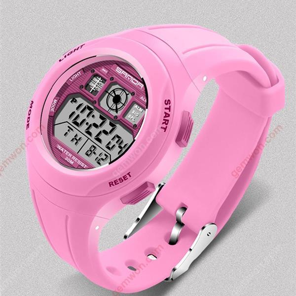 331 waterproof Childrens watch  Multifunctional sports luminous electronic watch，pink Smart Wear 331 WATERPROOF CHILDRENS WATCH