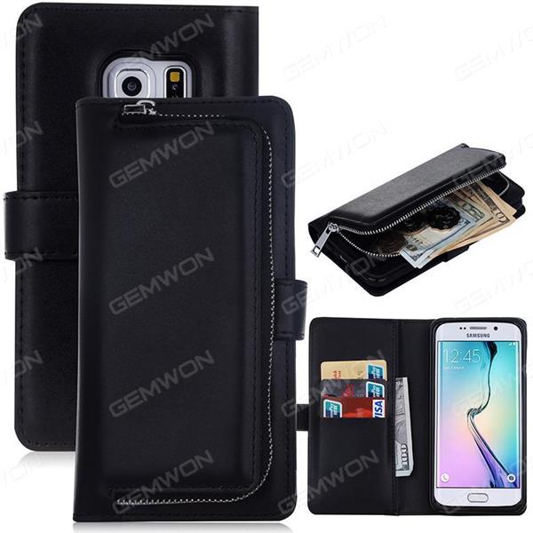 S7 Samsung holster,Plain wallet,Multifunctional combined fission case，Black Case S7 Samsung holster