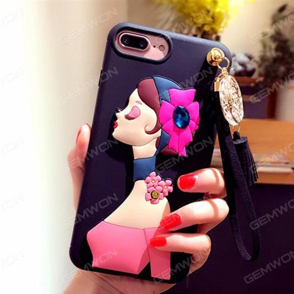 iPhone 7 Goddess mobile phone shell, Creative anti dropping diamond Goddess Soft Shell, Black pink Case IPHONE 7 GODDESS MOBILE PHONE SHELL