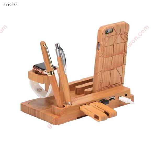 Wooden Mobile Phone Holders Stands for apple watch for iPhone Desktop finishing Phone Stand wood chargeable stations Mobile Phone Mounts & Stands USB CHARGING BAMBOO BRACKET