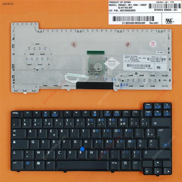 HP Compaq nx6115 nx6310 NX6315 NX6320 NX6325 NC6320 BLACK  With Point stick) FR N/A Laptop Keyboard (OEM-B)
