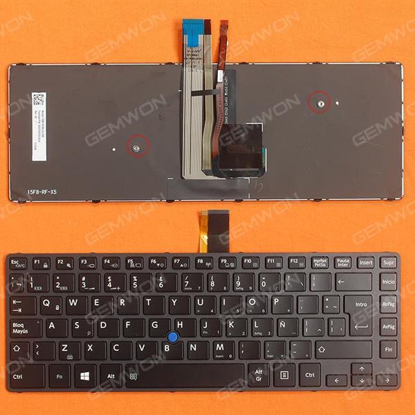 Toshiba Tecra A40-C A40-C1430 A40-C1440 A40-C-18R BLACK FRAME GLOSSY WIN8 (With point stick,Backlit) LA N/A Laptop Keyboard (OEM-B)
