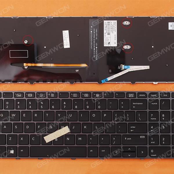 HP EliteBook 755 G3 850 G3 850 G4 ZBook 15u G3 G4 GRAY FRAME BLACK (with point,Backlit,Win8) US 821167-001 Laptop Keyboard (A+)