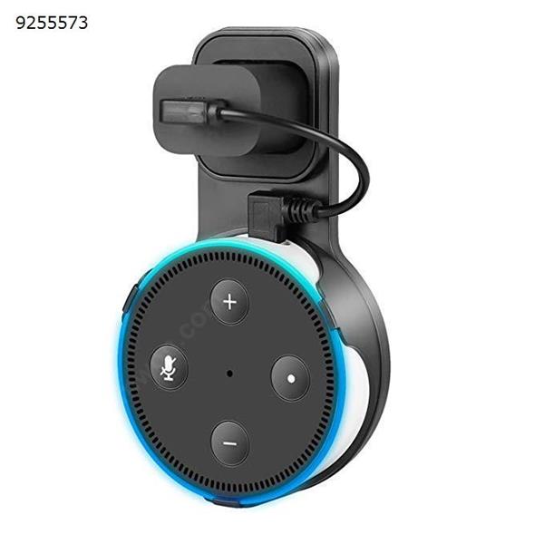 Outlet Wall Mount with Short Charging Cable for Amazon Alexa Echo Dot 2nd Generation, Echo Dot Accessories Plug in Office,Bathroom And Kitchen (Black) Mobile Phone Mounts & Stands ST01