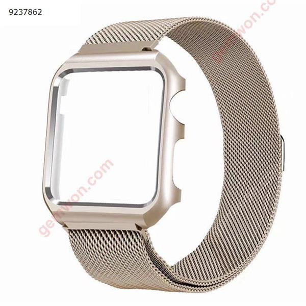 Apple watch smart watch Milanese magnetic watch strap stainless steel frame (gold - 38 mm) Smart Wear 42MM