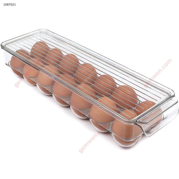 Stackable Refrigerator Egg Storage Bin With Lid, Stores 14 Eggs Iron art 8107M