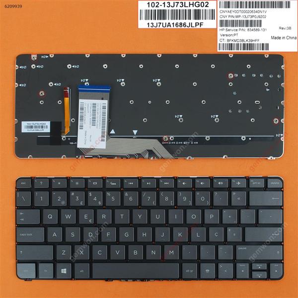 HP Spectre x360 13-4000 13-4100 13-4200 Gray(Without FRAME Backlit WIN8) PO N/A Laptop Keyboard (OEM-B)
