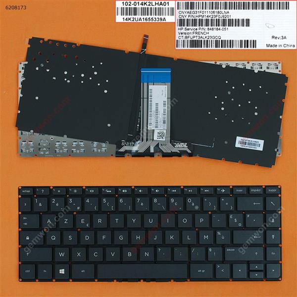 HP Pavilion 14-ab BLACK (backlit,Without FRAME,Win8) FR N/A Laptop Keyboard (OEM-B)