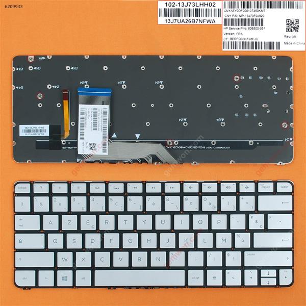 HP Spectre x360 13-4000 13-4100 13-4200 SILVER (Without FRAME Backlit WIN8) FR N/A Laptop Keyboard (OEM-B)