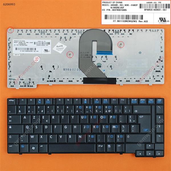 HP Compaq 6710B 6715B BLACK FR N/A Laptop Keyboard (OEM-B)