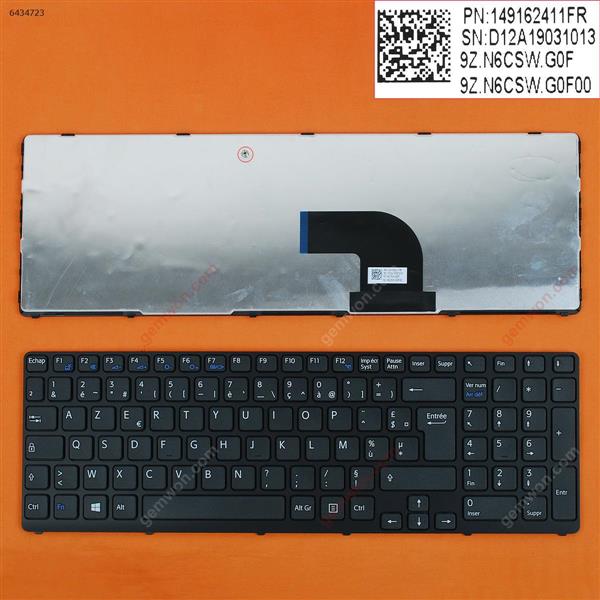 SONY SVE17 BLACK FRAME BLACK WIN8 FR N/A Laptop Keyboard (OEM-B)