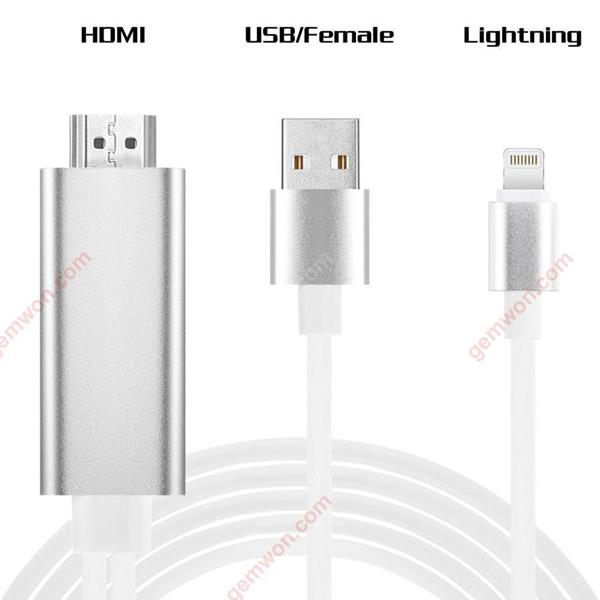 Lightning to HDMI Cable, Smilerplus iPhone to HDMI Cable Adapter 1080P HDTV Digital AV Adapter Cable for iPhone, iPad, iPod, Projector（white） Audio & Video Converter N/A