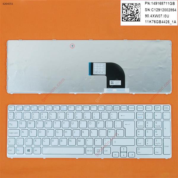 SONY SVE17 WHITE FRAME WHITE WIN8 UK N/A Laptop Keyboard (OEM-B)