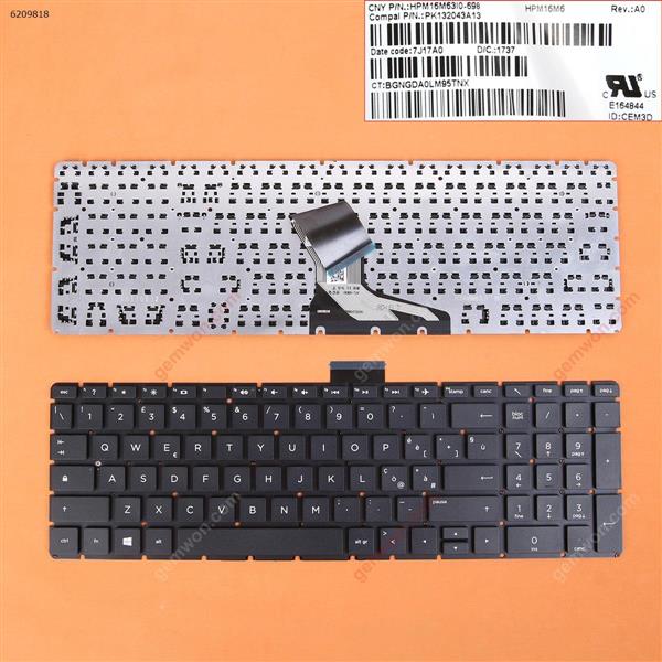 HP Pavilion 15-BS BLACK(Without FRAME，Small Enter,WIN8) IT 9Z.NE1BW.101 Laptop Keyboard (OEM-B)