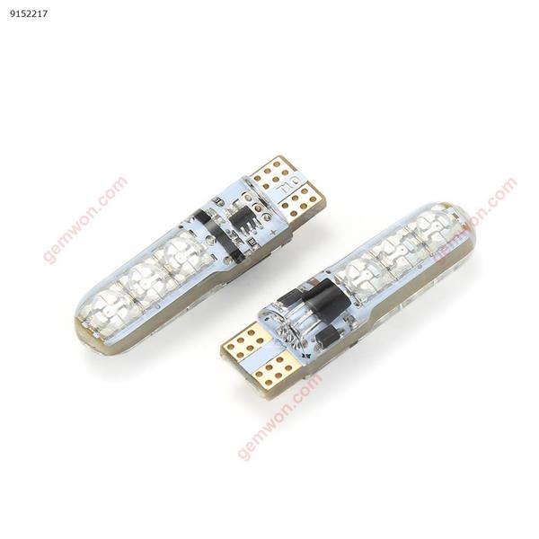 New Universal 2 Pcs/Set 12V LED Car Light With Remote Control T10 5050 SMD RGB Auto Interior Dome Wedge Strobe Lamp Bulbs Autocar Decorations T10-5050-6SMD