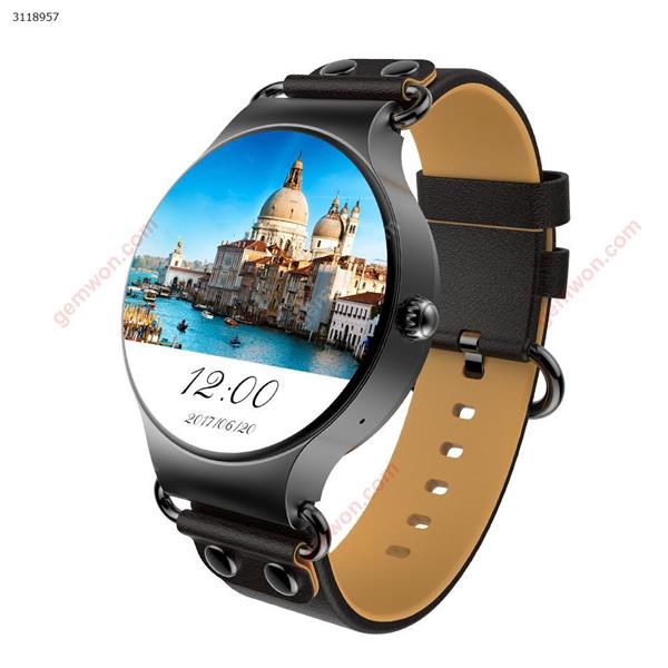 KW98 Smart Watch Android 5.1 3G 1.39 inches，Phone features: 3G WCDMA 850/850/900/2100, 2G GSM 1800/1900 four band，Quad core screen，black Smart Wear KW98 Smart Watch