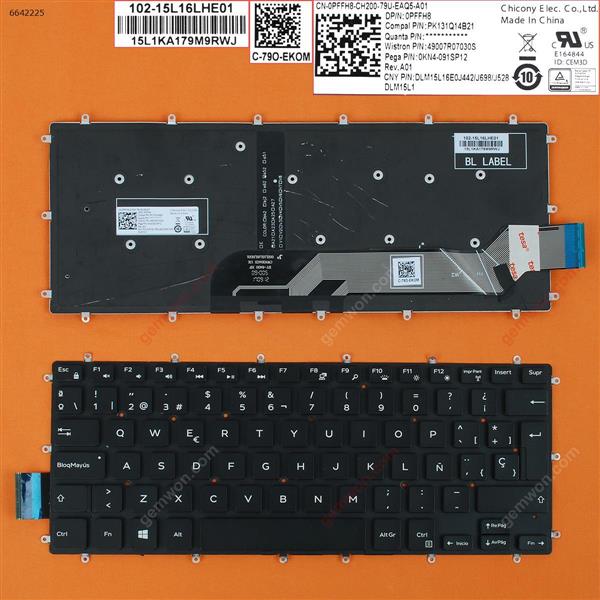 DELL Inspiron Gaming 14 7466 BLACK(Backlit,Win8) SP PK131Q14B20 Laptop Keyboard (OEM-B)