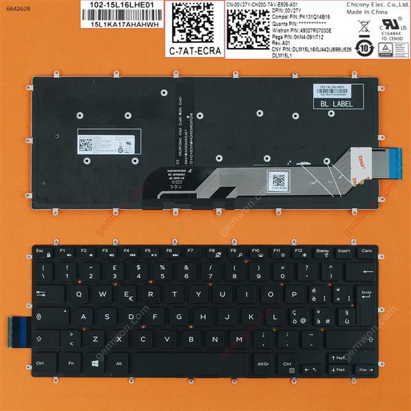 DELL Inspiron Gaming 14 7466 BLACK(Backlit,Win8) IT N/A Laptop Keyboard (OEM-B)