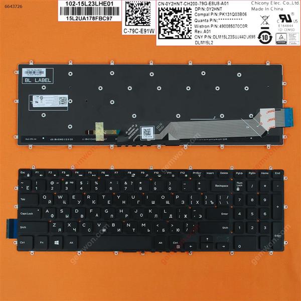 Dell DELL Inspiron Gaming 15-7566 BLACK(Backlit,Win8) RU N/A Laptop Keyboard (OEM-A)
