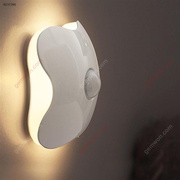 Four Leaf Clover Style Human Induction Lamp - Rechargeable Motion Sensor Night Light, for Bedroom, Hallway, Closet Stairs, Bathroom, and Kitchen Lighing (Yellow Light,) Smart Gift G83101