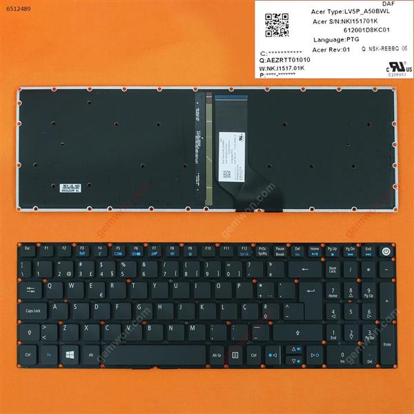 Acer Aspire E5-722 E5-772 V3-574G E5-573T E5-573 E5-573G E5-573T E5-532G BLACK (Win 8,Backlit) PO N/A Laptop Keyboard (OEM-B)