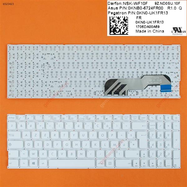 ASUS X541 WHITE(without FRAME)win8 FR N/A Laptop Keyboard (OEM-B)