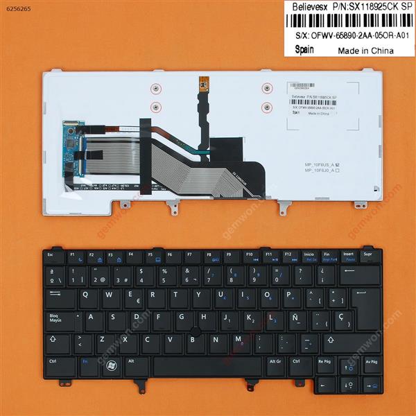 DELL Latitude E6420 E5420 E6220 E6320 E6430 BLACK(Backlit,With Point stick,BLUE Printing) SP N/A Laptop Keyboard ( )