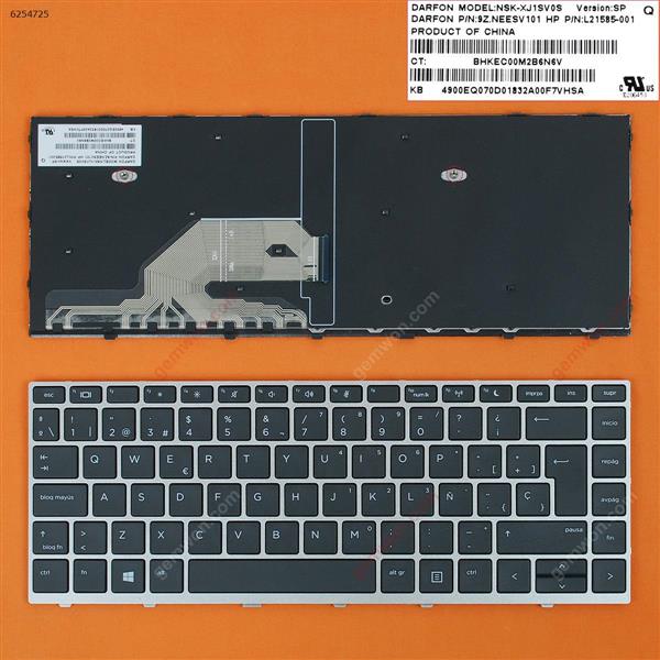 HP Probook 430 G5 440 G5 445 G5 Silver FRAME BLACK WIN8 SP L01071-001 FA04B Laptop Keyboard (OEM-B)
