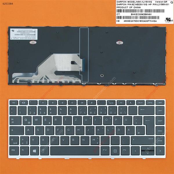 HP Probook 430 G5 440 G5 445 G5 Silver FRAME BLACK WIN8 GR L01071-001 Laptop Keyboard (OEM-B)