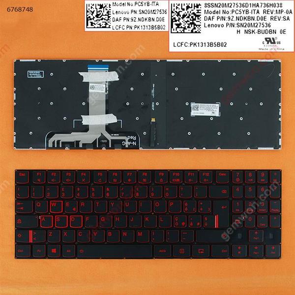 Lenovo Legion Y520 Y520-15IKB R720 R720-15IKB BLACK(Red Backlit,Red Printing,With cable folded,Win8) IT SN20M27536 Laptop Keyboard (OEM-B)