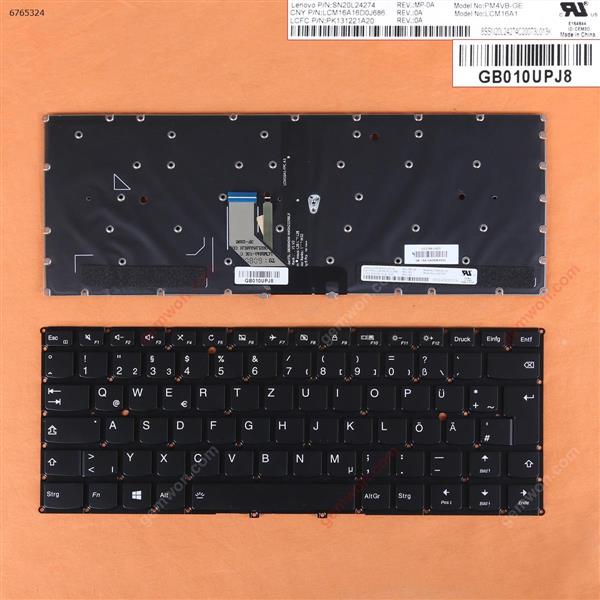Lenovo Yoga 910-13IKB YOGA 5 Pro BLACK(Backlit,Without FRAME,For Win8) GR SN20L24274  CM16AD0J686  PK131221A20 Laptop Keyboard (OEM-A)