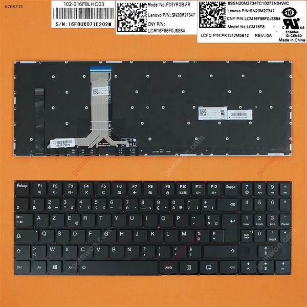 Lenovo Legion Y720 BLACK(Full Colorful Backlit,With cable folded,Win8) FR N/A Laptop Keyboard (OEM-B)