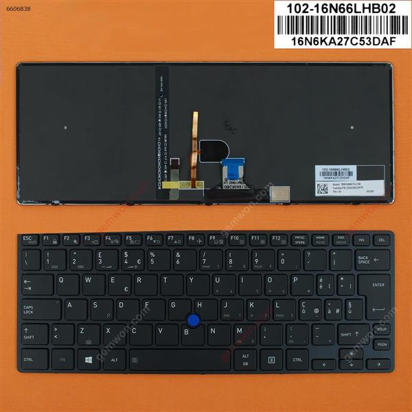 Toshiba Tecra X40-D BLACK FRAME BLACK （Backlit,With Point stick,WIN8） IT G83C000J75US TBM16N33USJ356 Laptop Keyboard (OEM-B)